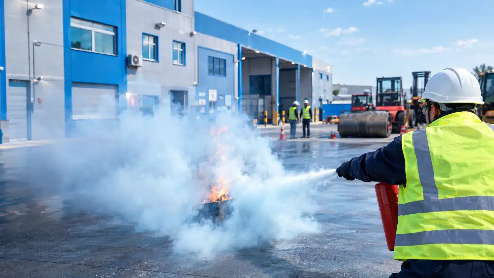 Exercice de formation pratique en sécurité incendie